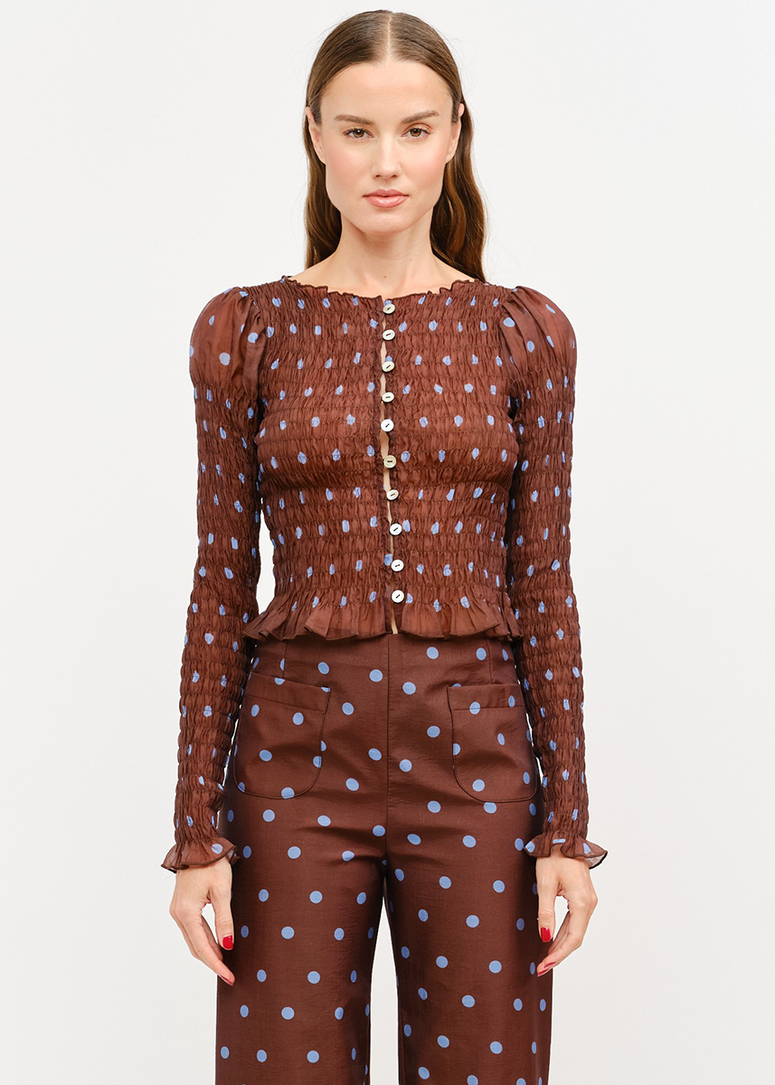 Ashton Dot Top - Brown