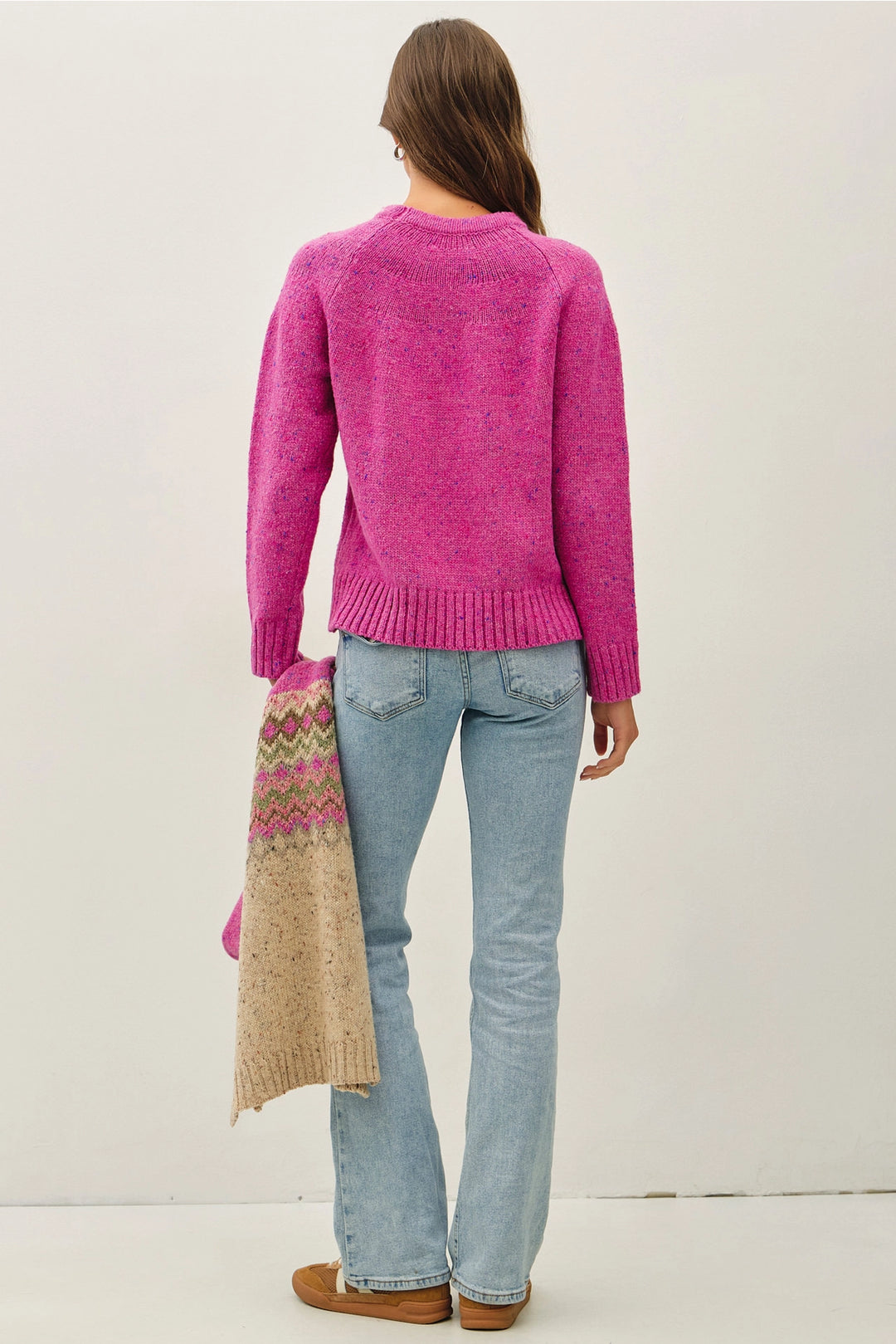 Oversized Speckled Raglan Sweater