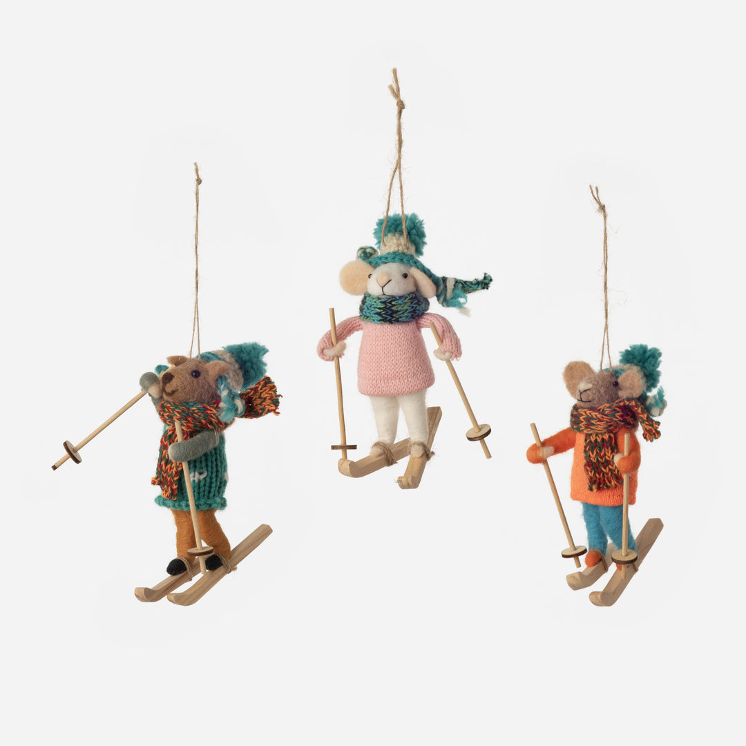 Mouse Ornament - 3 Assorted
