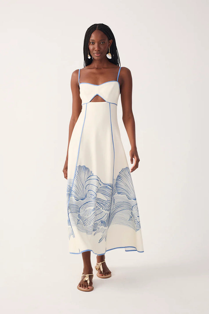 Off-white Mergulho Cut-out Linen Maxi Dress