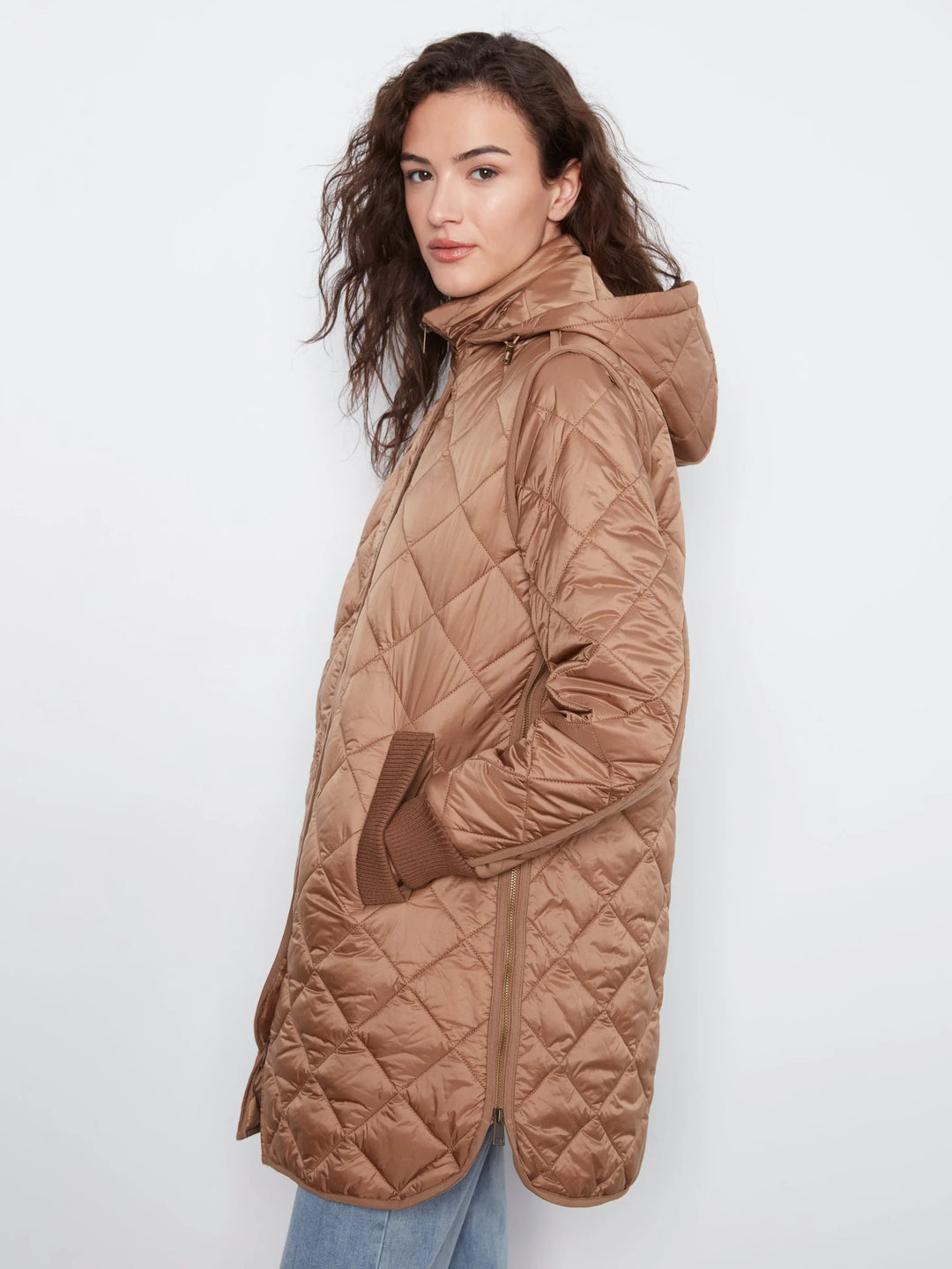Reversible Puffer With Sweater Rib &amp; Removable Hood