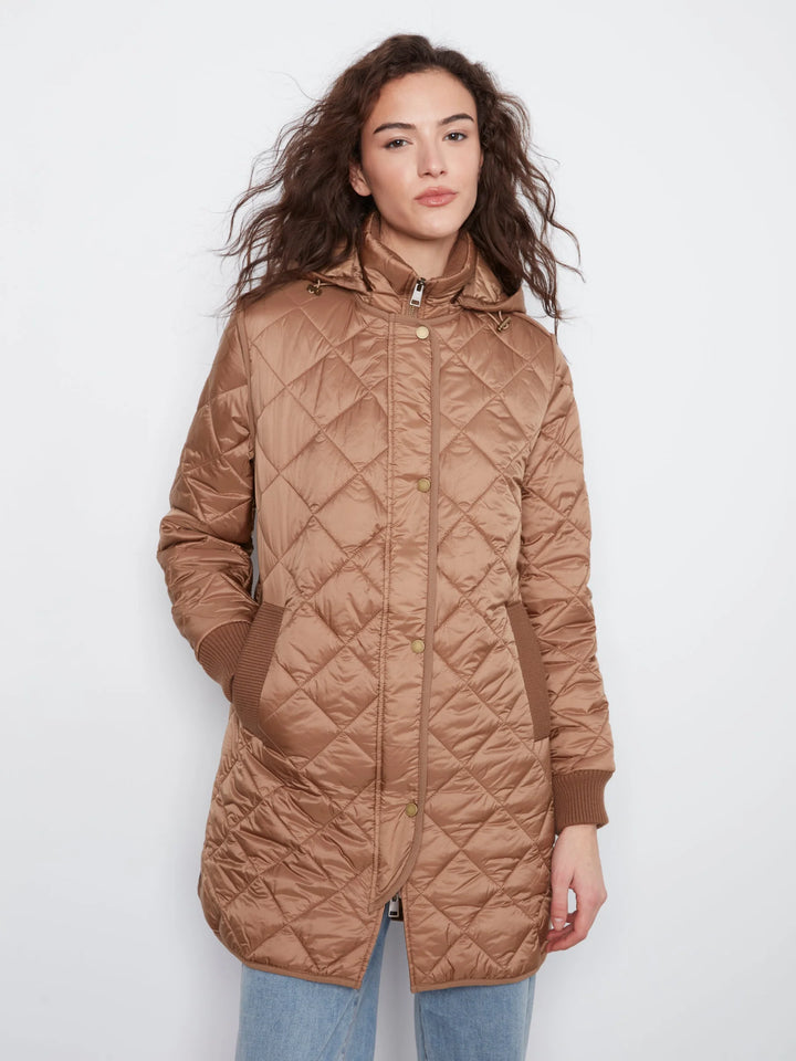 Reversible Puffer With Sweater Rib &amp; Removable Hood