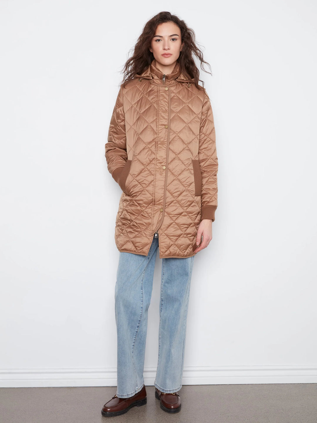 Reversible Puffer With Sweater Rib &amp; Removable Hood