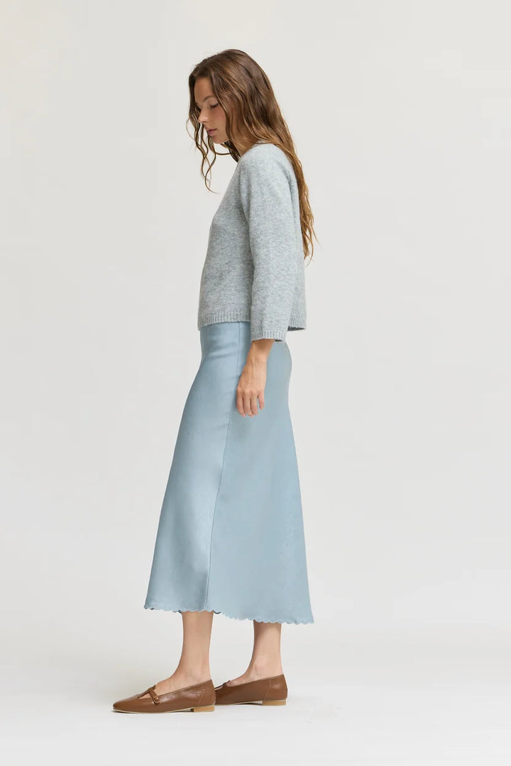 Scallop Hem Bias Skirt