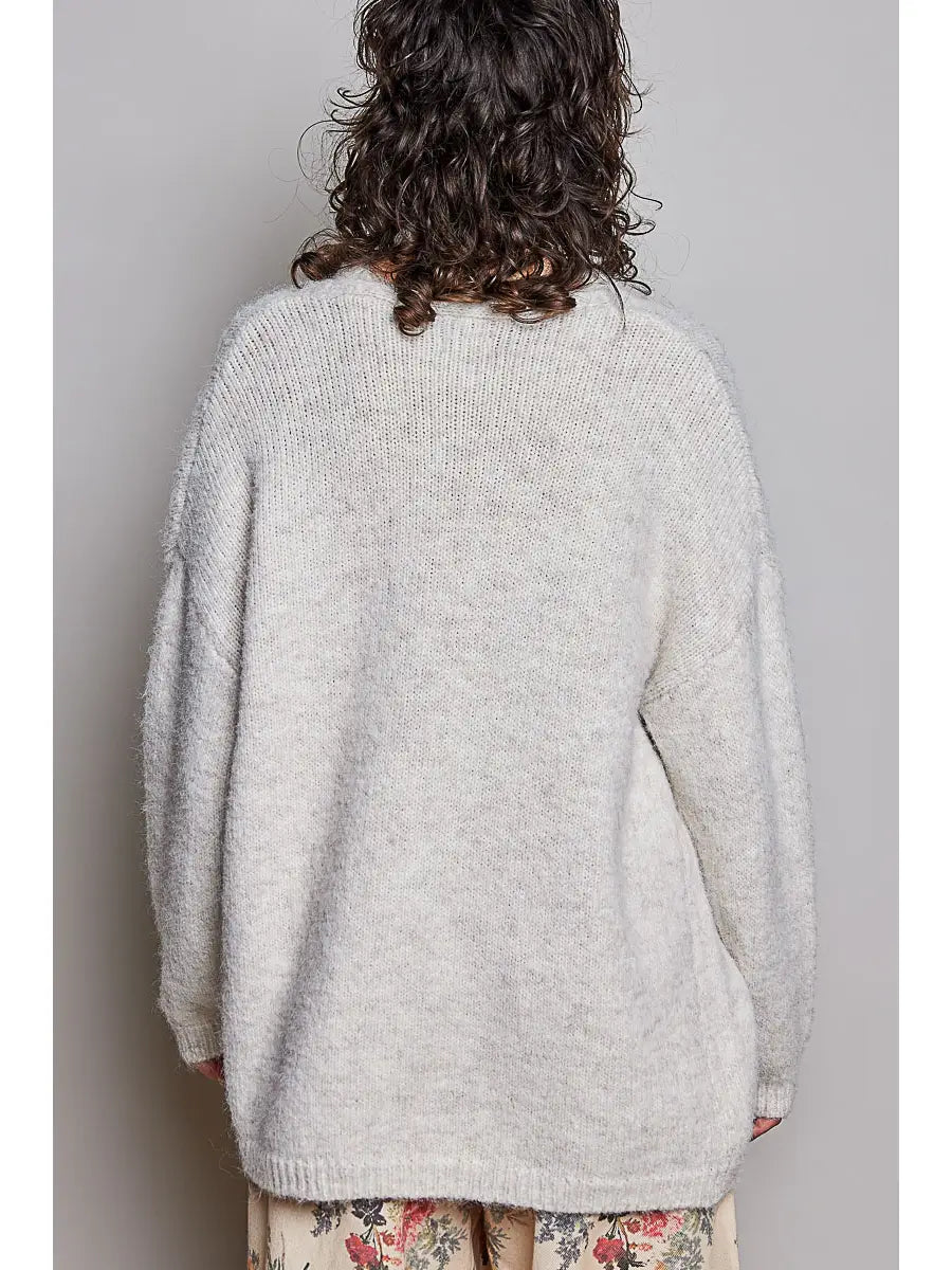 Soft Ribbed Relaxed Layering Knit Cardigan Top Set