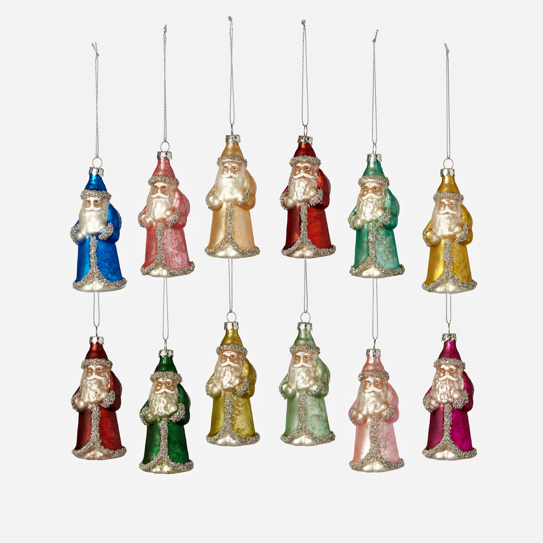 Vintage Santa Ornament - 12 Assorted