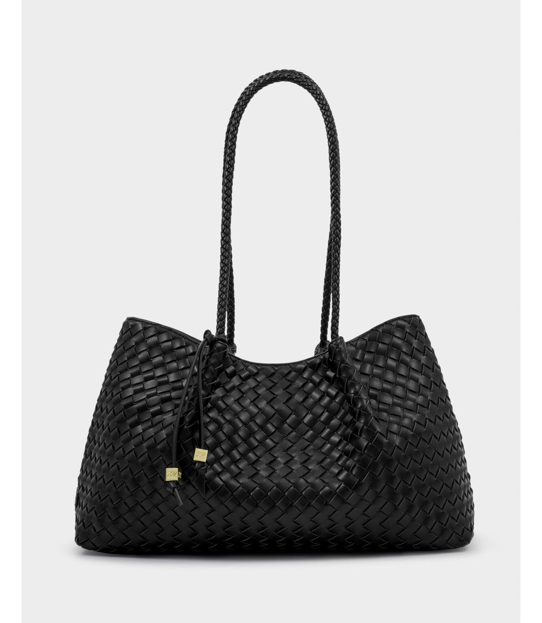 Nova Hand Woven Small Shoulder Tote - Black