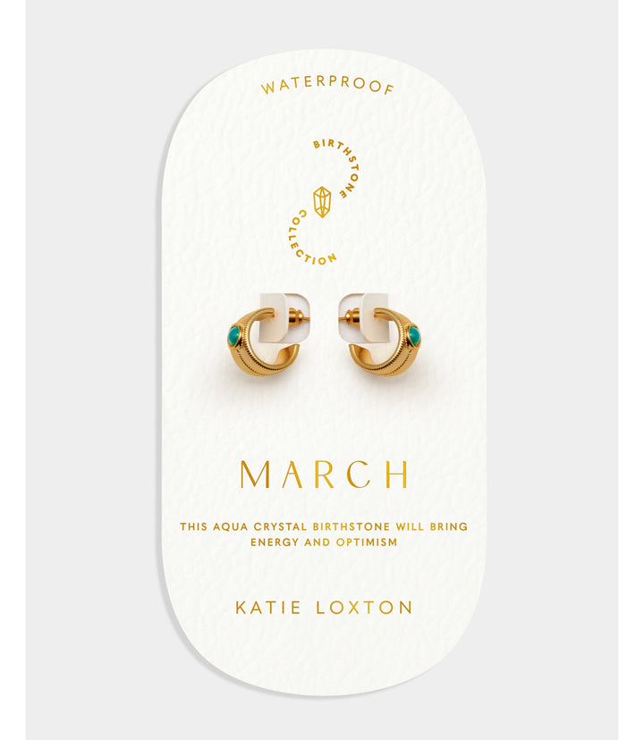 Birthstone Hoop Earrings - March