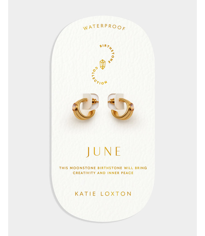 Birthstone Hoop Earrings - June