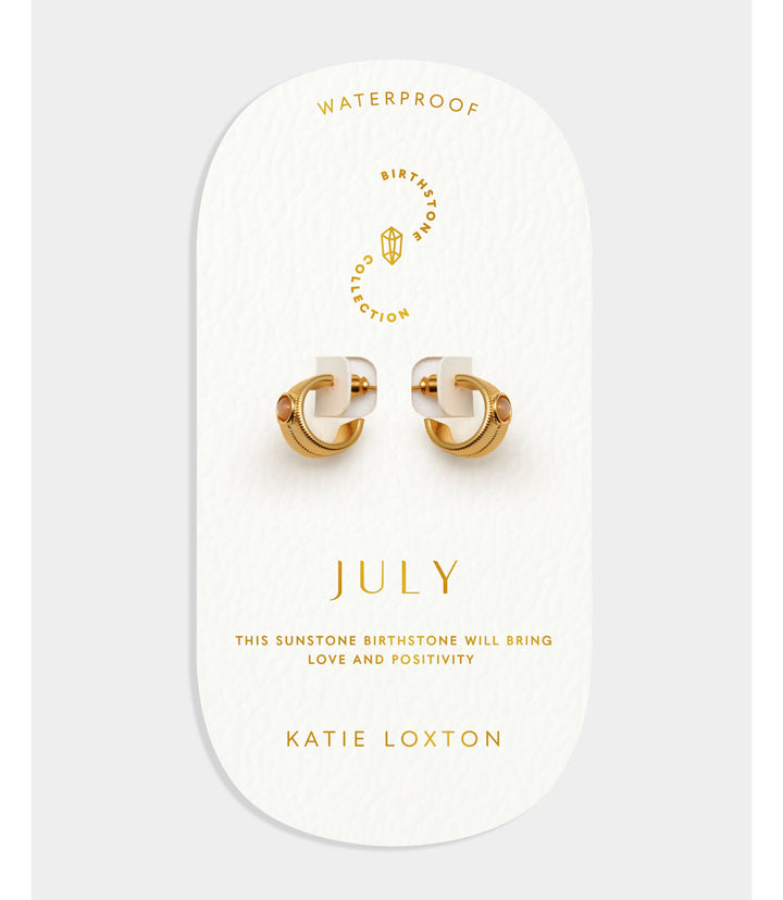Birthstone Hoop Earrings - July
