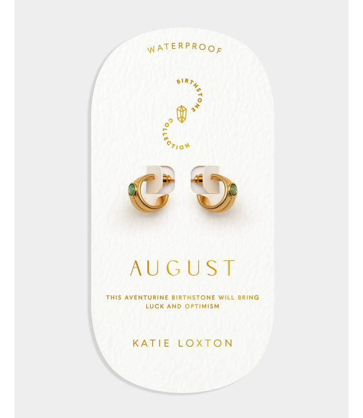 Birthstone Hoop Earrings - August