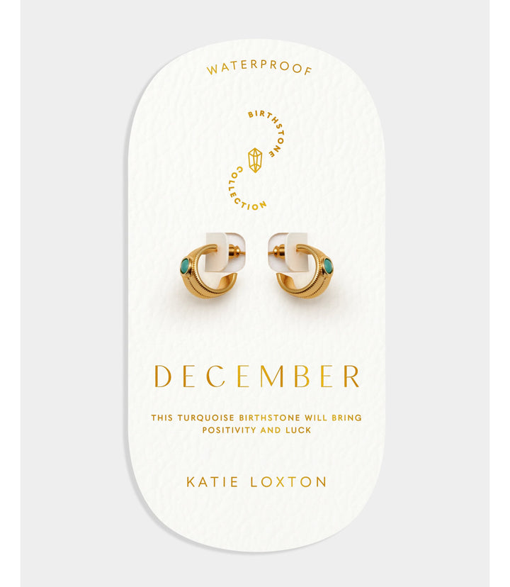 Birthstone Hoop Earrings - December