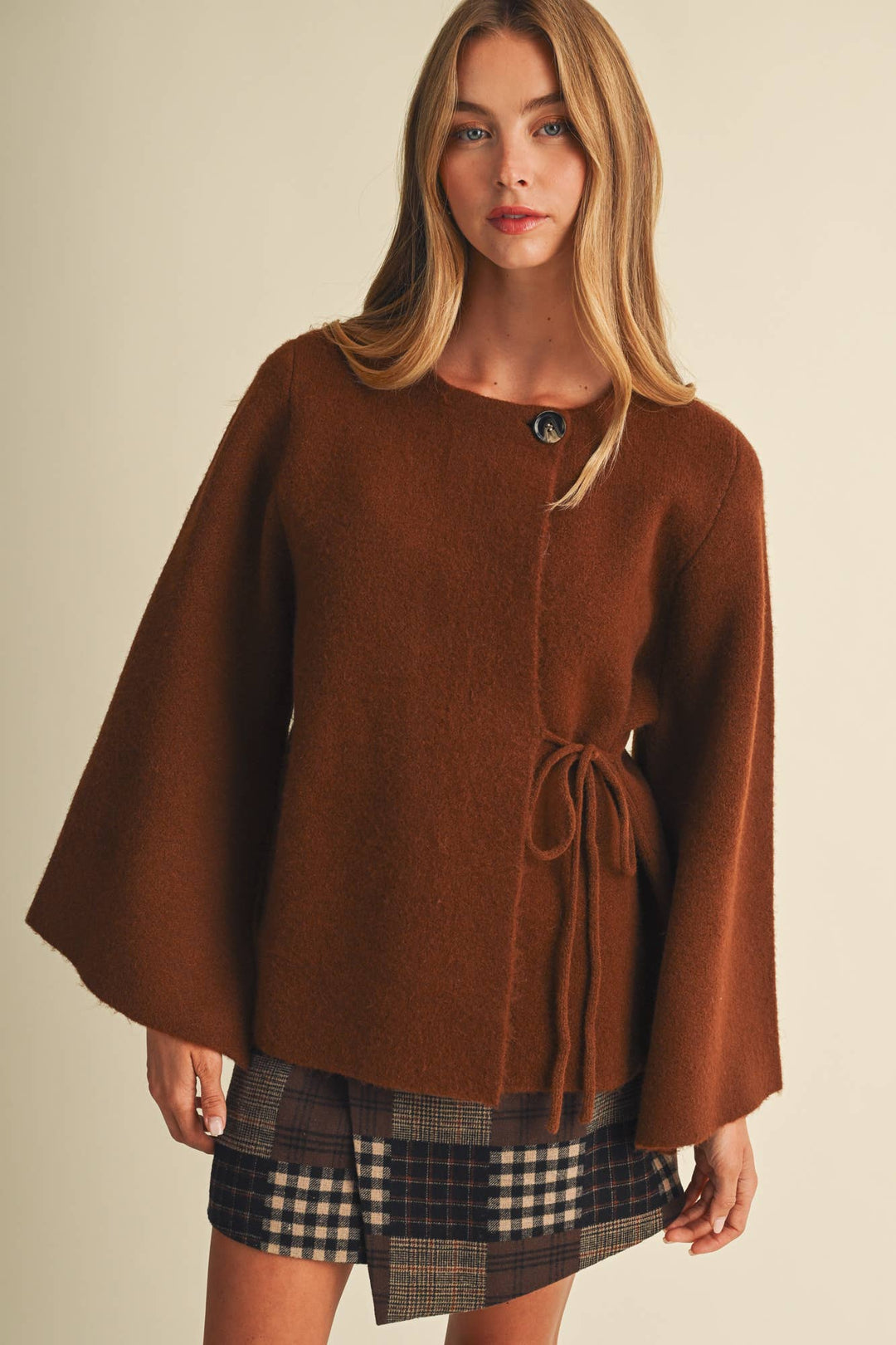 Cape Sleeve Knit Top in Ginger